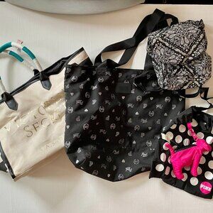 4x bundle lot of VS PINK bags Victoria's Secret beach bag tote bag backpack